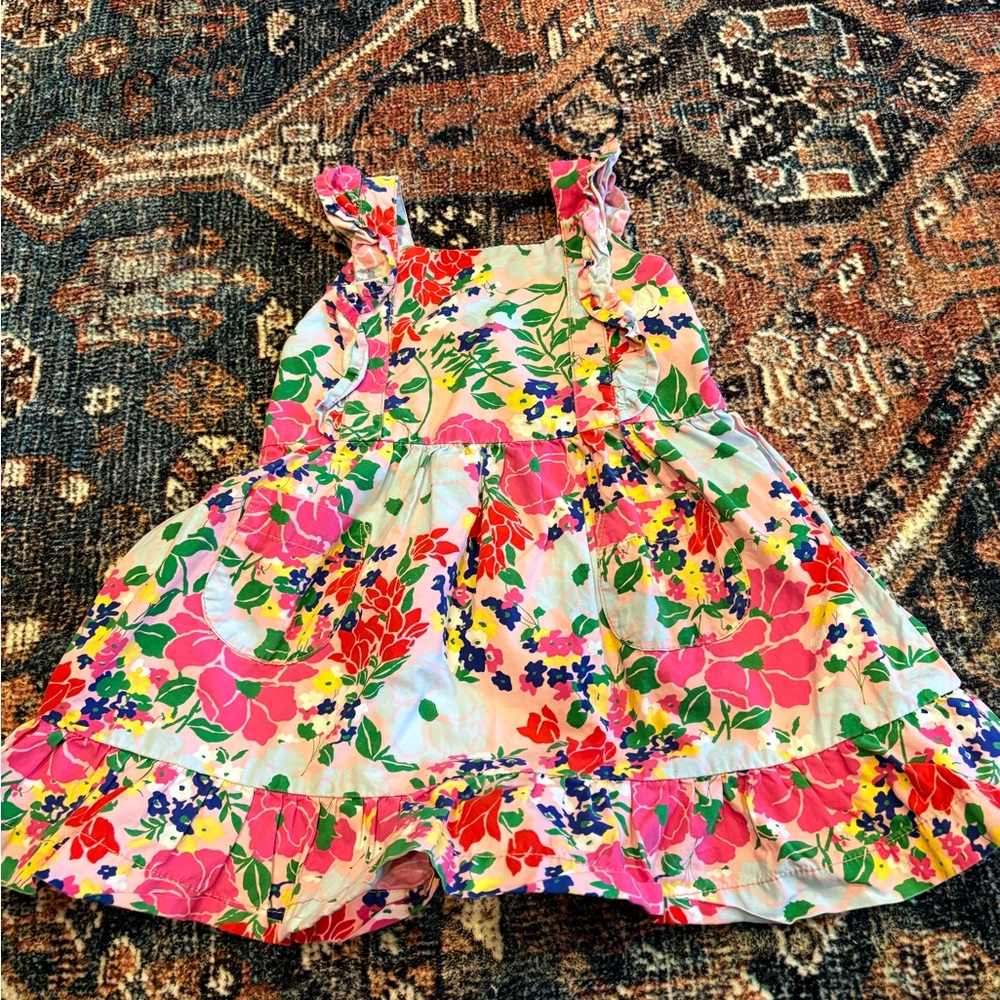 Floral Kids Dress - Pink and Green